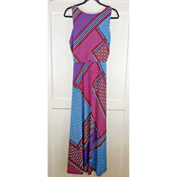 Calvin Klein Tank Maxi Sundress Women's Medium Grecian Geometric Print with Belt - Picture 2 of 16
